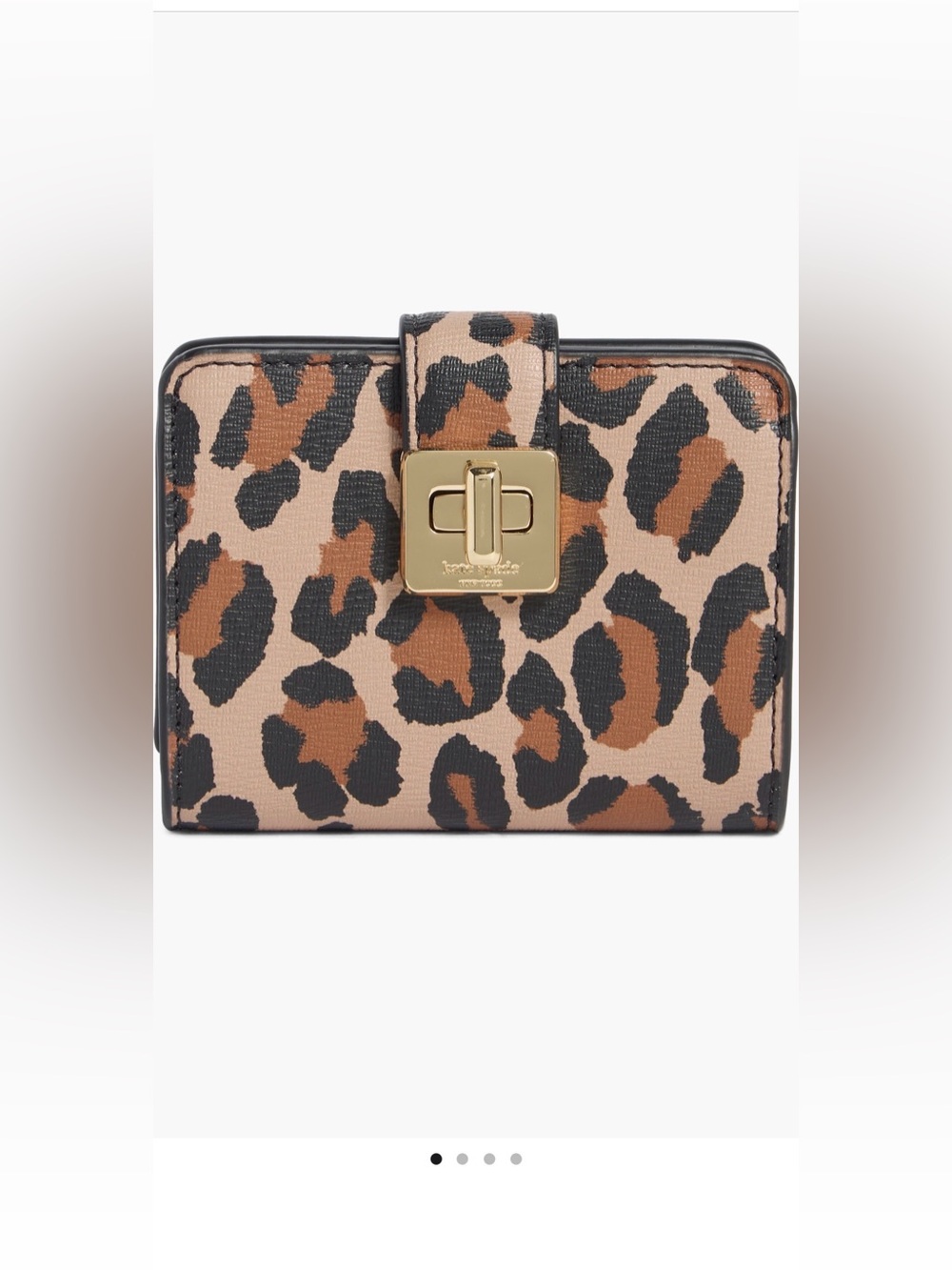 Kate Spade New York Phoebe leopard spot turn lock small wallet